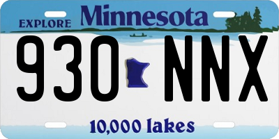 MN license plate 930NNX