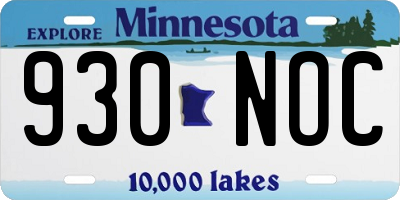 MN license plate 930NOC