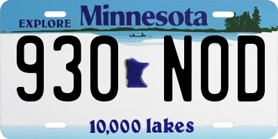 MN license plate 930NOD