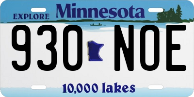 MN license plate 930NOE