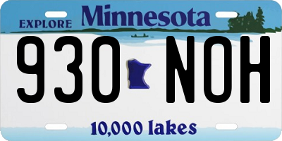 MN license plate 930NOH