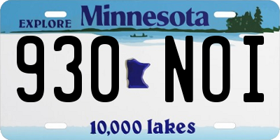 MN license plate 930NOI