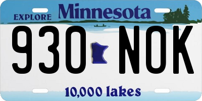 MN license plate 930NOK