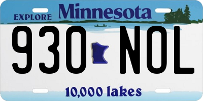 MN license plate 930NOL
