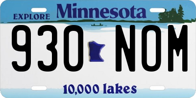 MN license plate 930NOM