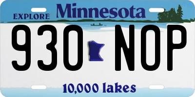 MN license plate 930NOP