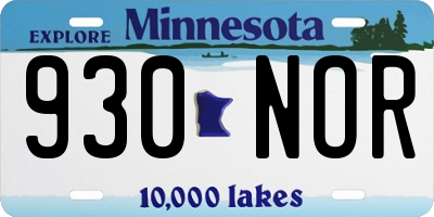 MN license plate 930NOR
