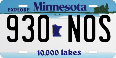 MN license plate 930NOS