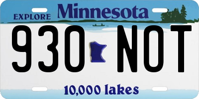 MN license plate 930NOT