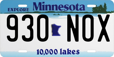 MN license plate 930NOX