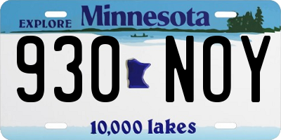 MN license plate 930NOY