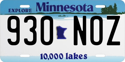 MN license plate 930NOZ