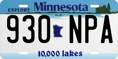 MN license plate 930NPA