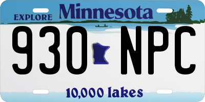MN license plate 930NPC