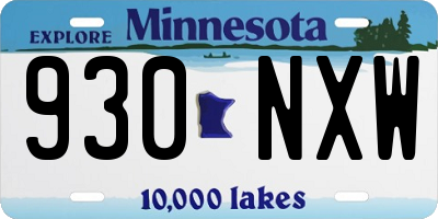 MN license plate 930NXW