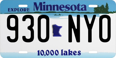 MN license plate 930NYO