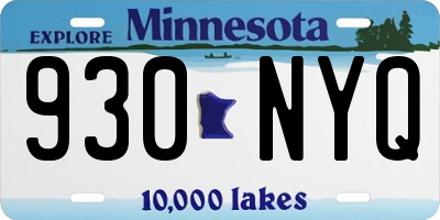 MN license plate 930NYQ