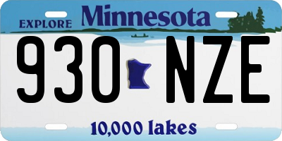 MN license plate 930NZE