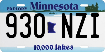 MN license plate 930NZI
