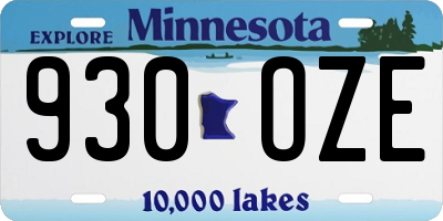 MN license plate 930OZE