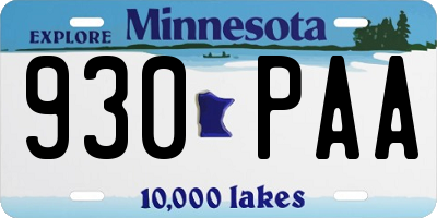 MN license plate 930PAA