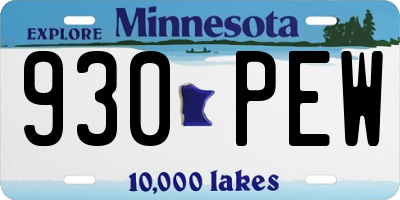 MN license plate 930PEW