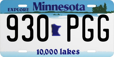 MN license plate 930PGG