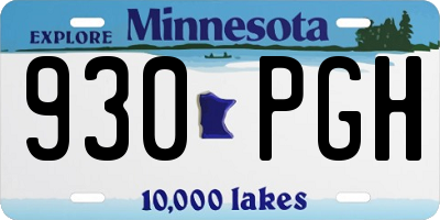 MN license plate 930PGH