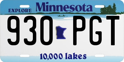 MN license plate 930PGT
