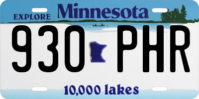 MN license plate 930PHR