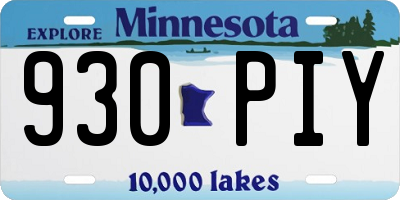 MN license plate 930PIY