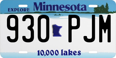 MN license plate 930PJM