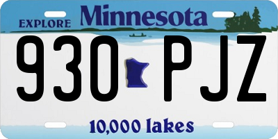MN license plate 930PJZ