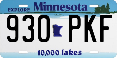 MN license plate 930PKF