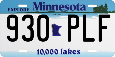 MN license plate 930PLF