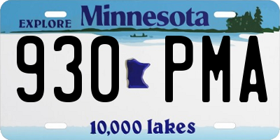 MN license plate 930PMA