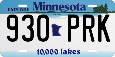 MN license plate 930PRK
