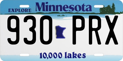MN license plate 930PRX