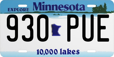 MN license plate 930PUE