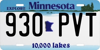 MN license plate 930PVT