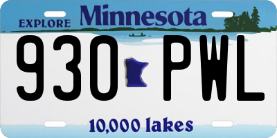 MN license plate 930PWL