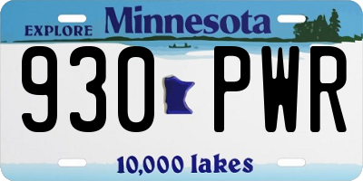 MN license plate 930PWR