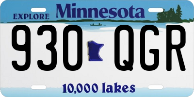 MN license plate 930QGR