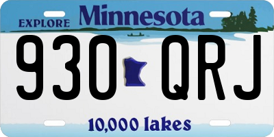 MN license plate 930QRJ