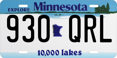 MN license plate 930QRL