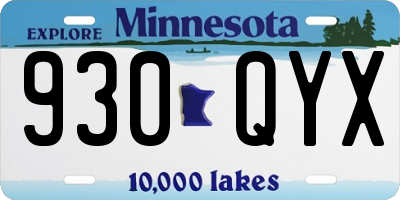 MN license plate 930QYX