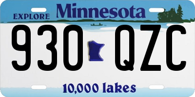 MN license plate 930QZC