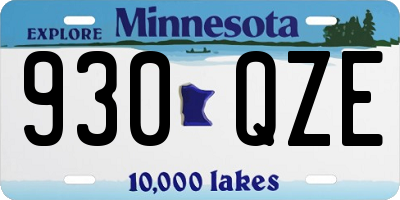 MN license plate 930QZE