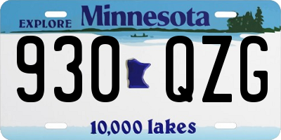 MN license plate 930QZG