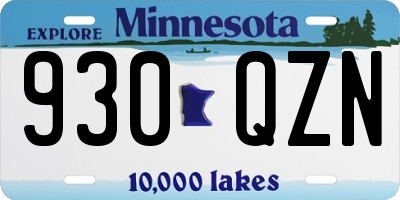 MN license plate 930QZN